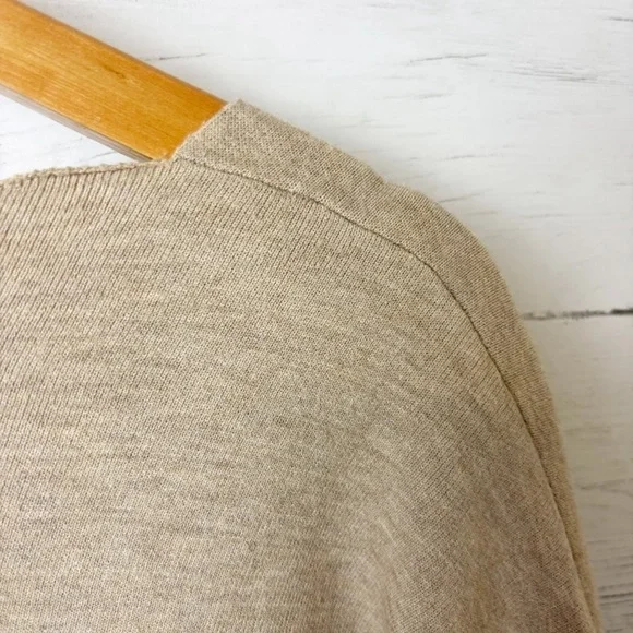 Aritzia Wilfred Free Souvenir Sweater Heather Taupe V Neck 3/4 Sleeve Oversized - Picture 9 of 15